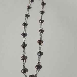 Sterling Silver Pearl Necklace 14.5" Length